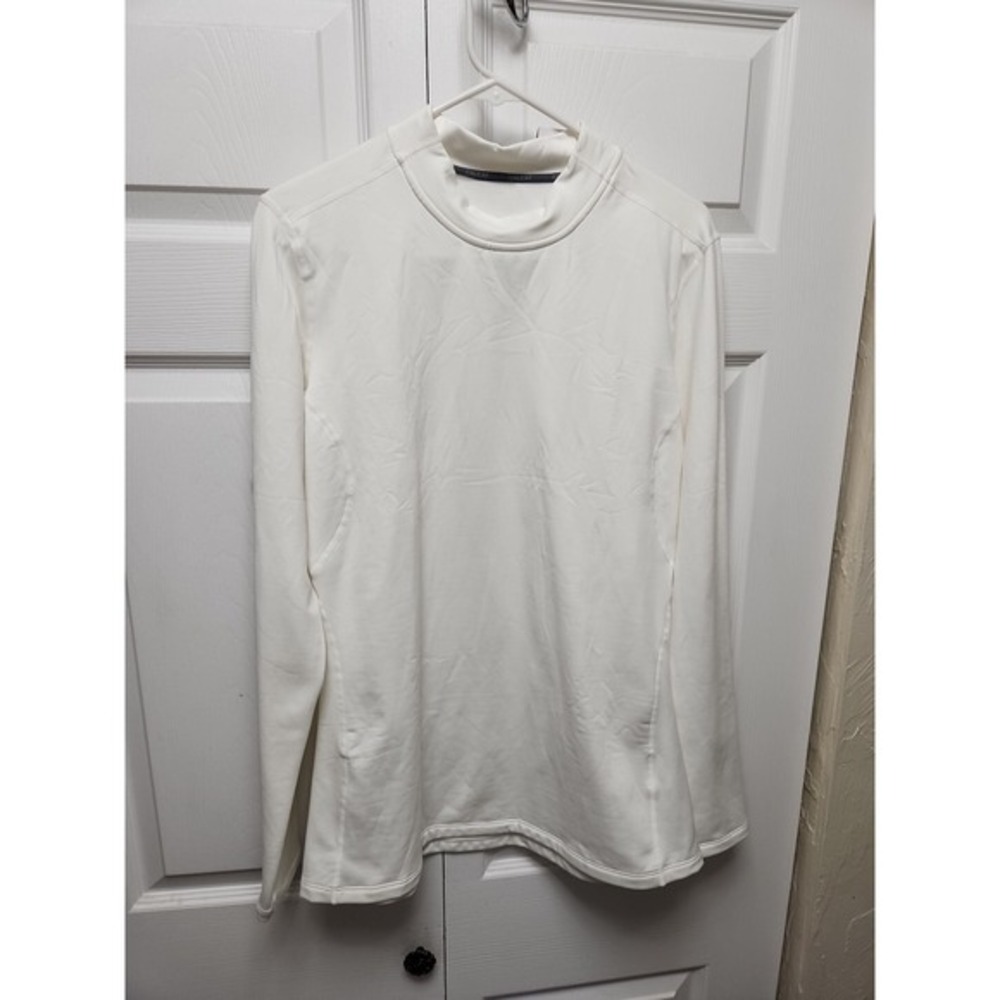 Baleaf Men's Larg Athletic Long Sleeve Shirt Ivory Polyester Spandex Workout Top